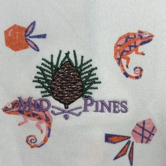 Johnnie-O Flynn Mens M White Chameleon Pineapple Mid Pines Golf Polo JMPO5700 - Picture 3 of 7